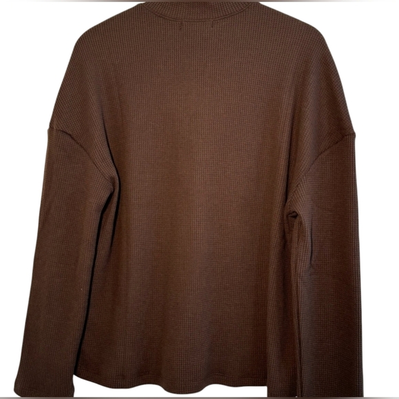 n:philanthropy Women’s ORLY Ribbed 1/4 Zip Pullover Chocolate Brown Size Medium - Picture 4 of 10